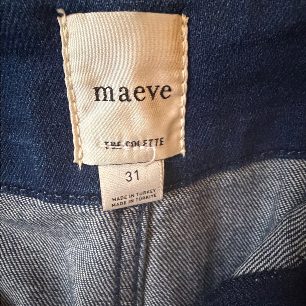 Maeve Colette Dark Blue Wide-Leg Cropped Jeans - Picture 4 of 4